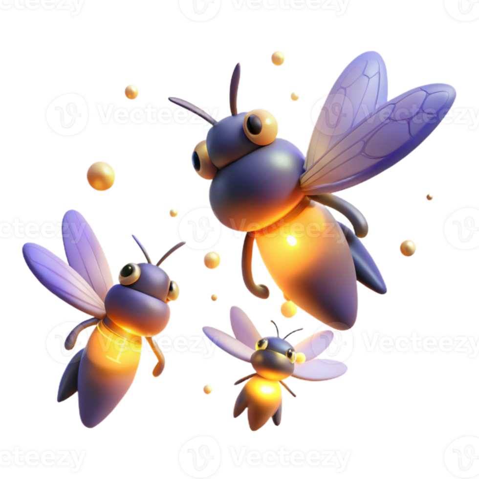 stunning vintage A group of fireflies dancing in a dark forest, their bioluminescence creating a magical atmosphere, in a dreamy, ethereal style 4K png