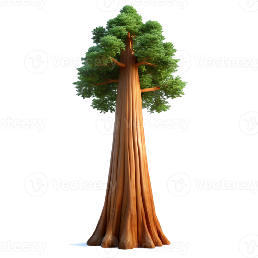 serene minimalist A giant sequoia tree reaching towards the sky, bathed in soft, diffused light, in a majestic, awe inspiring style high quality png