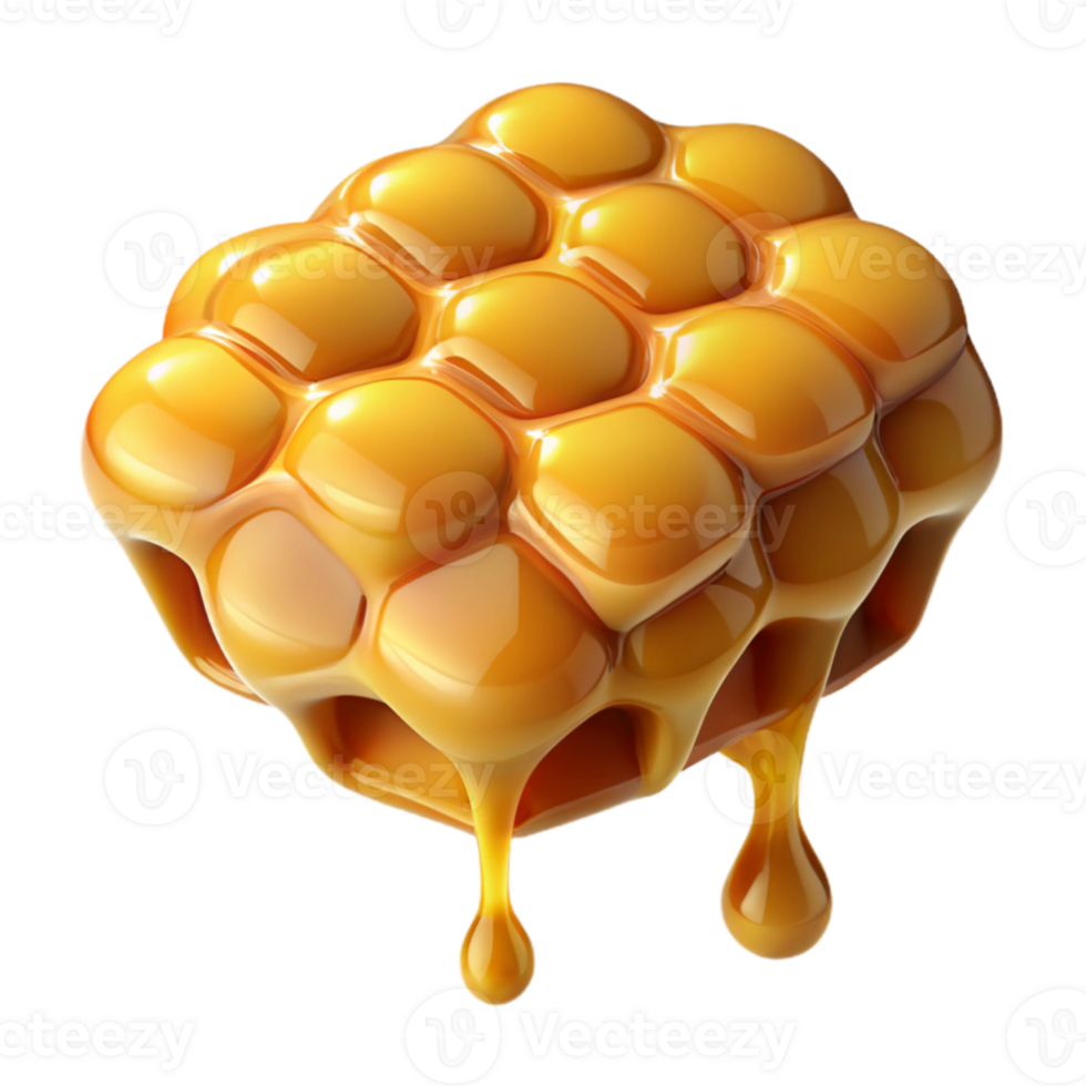 elegant traditional A close up of a honeycomb dripping with golden honey, with a warm, inviting light, in a macro photography style premium png