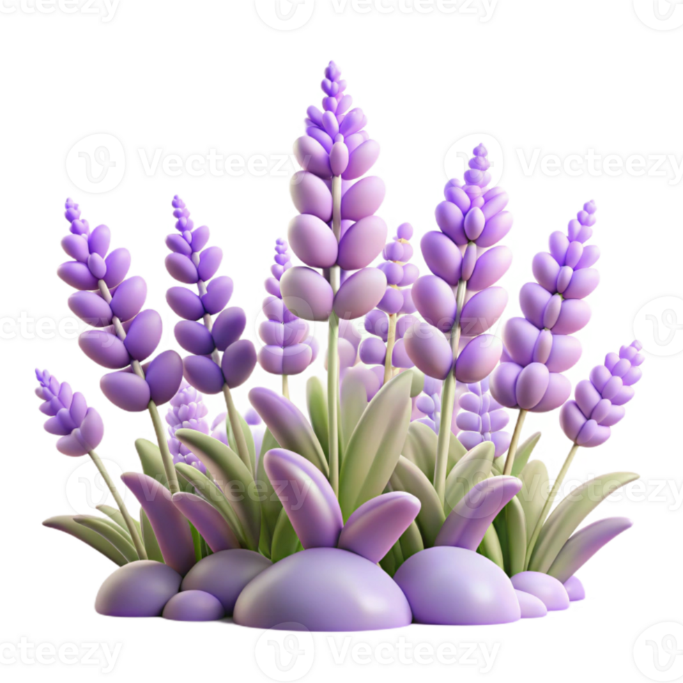 serene traditional A field of lavender flowers swaying gently in the breeze, with a dreamy, ethereal quality, in a pastel color palette genuine png