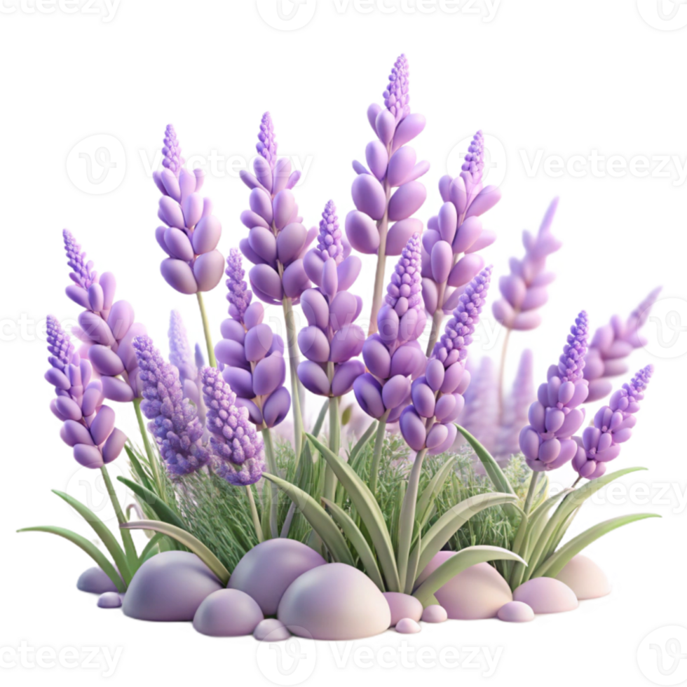 stunning modern A field of lavender flowers swaying gently in the breeze, with a dreamy, ethereal quality, in a pastel color palette high quality png