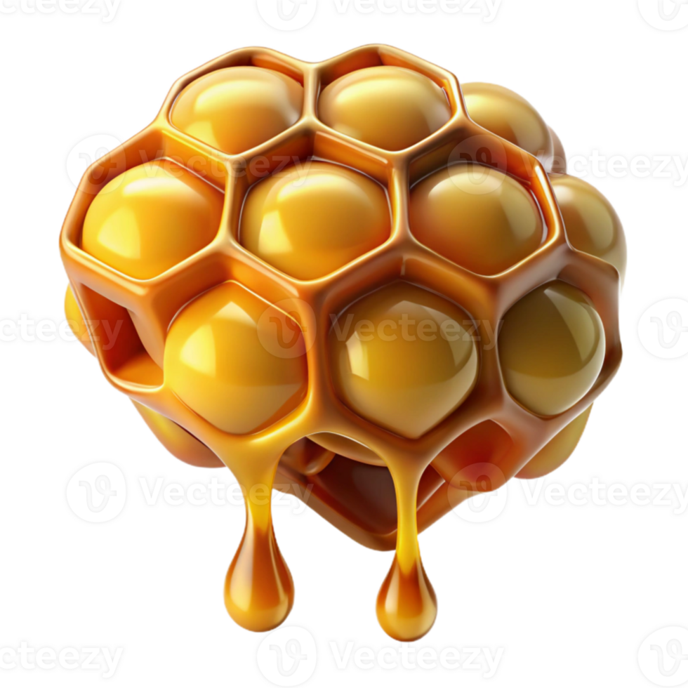 extraordinary contemporary A close up of a honeycomb dripping with golden honey, with realistic textures and warm, inviting lighting, in the style of macro photography 4K png