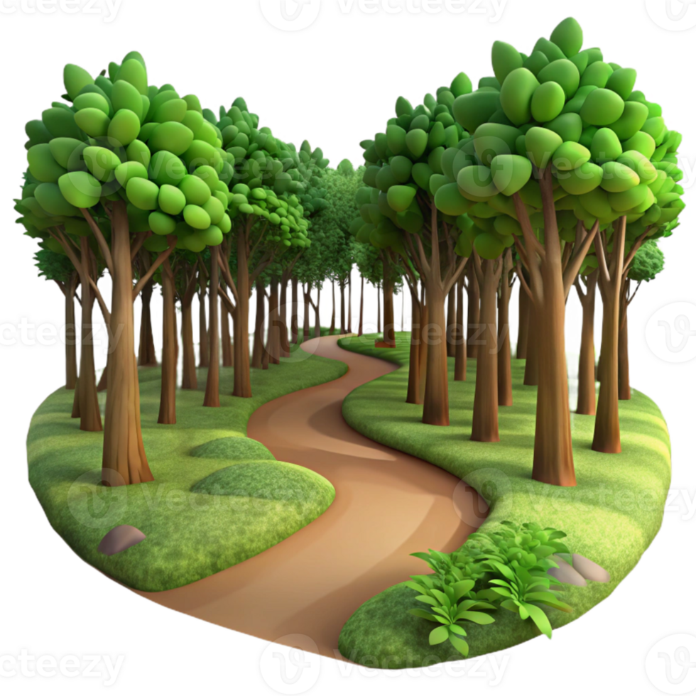 vibrant artistic A winding dirt path through a dense forest, with dappled sunlight filtering through the leaves, rendered in a realistic style with a shallow depth of field professional png