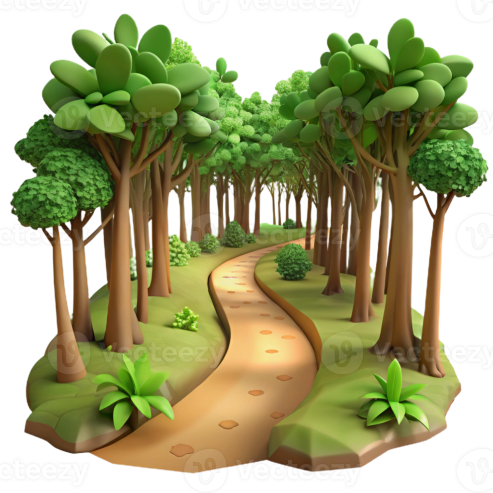 stunning traditional A winding dirt path through a dense forest, with dappled sunlight filtering through the leaves, rendered in a realistic style with a shallow depth of field professional png