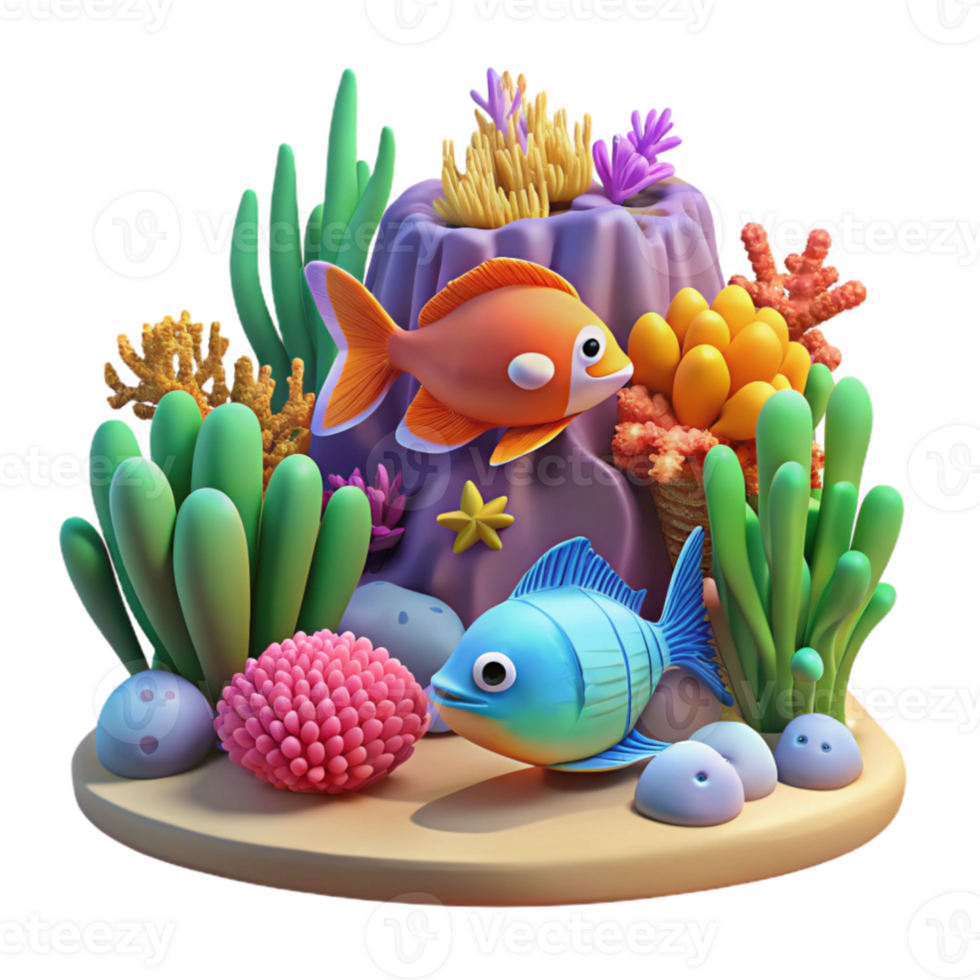 beautiful abstract A vibrant coral reef teeming with colorful fish and marine life, illuminated by underwater sunlight, rendered in a photorealistic style with vibrant colors 4K png