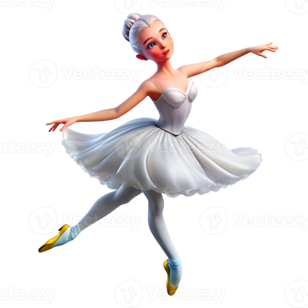 stunning rustic Portrait of a graceful ballerina mid pirouette, wearing a flowing white tutu, ethereal lighting, impressionistic style high quality png