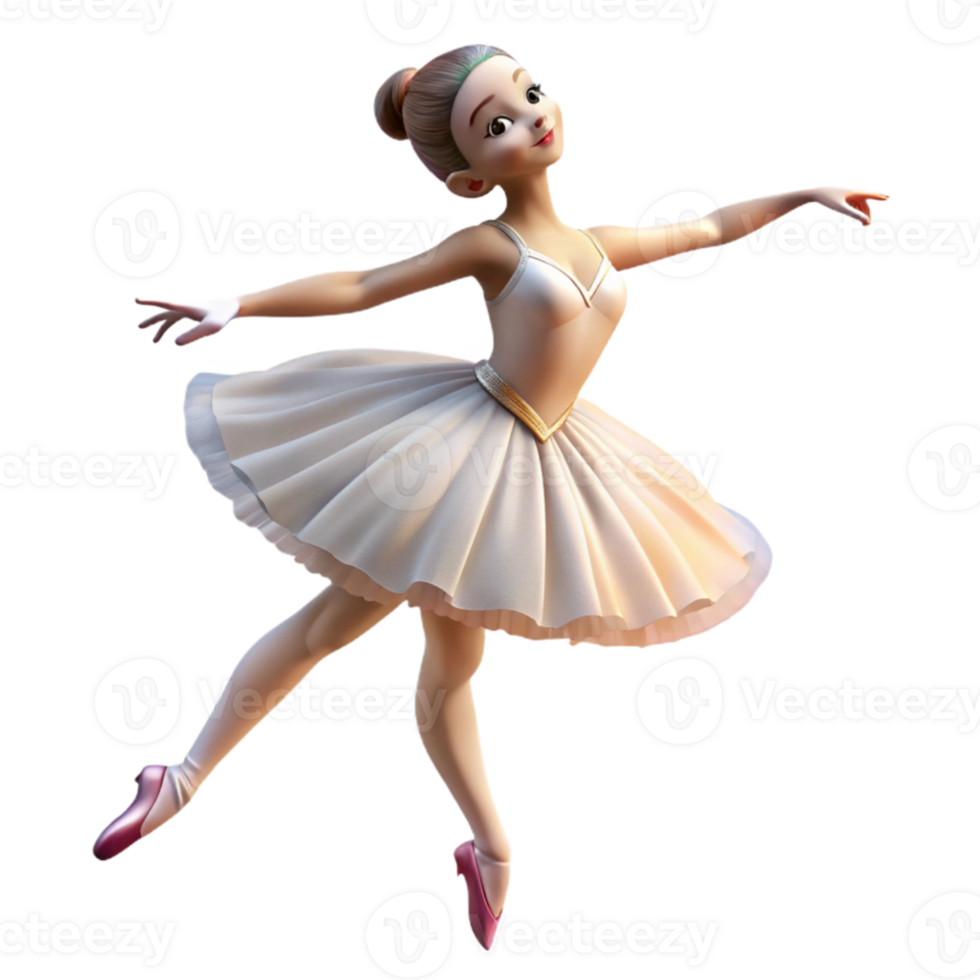 impressive artistic Portrait of a graceful ballerina mid pirouette, wearing a flowing white tutu, ethereal lighting, impressionistic style genuine png