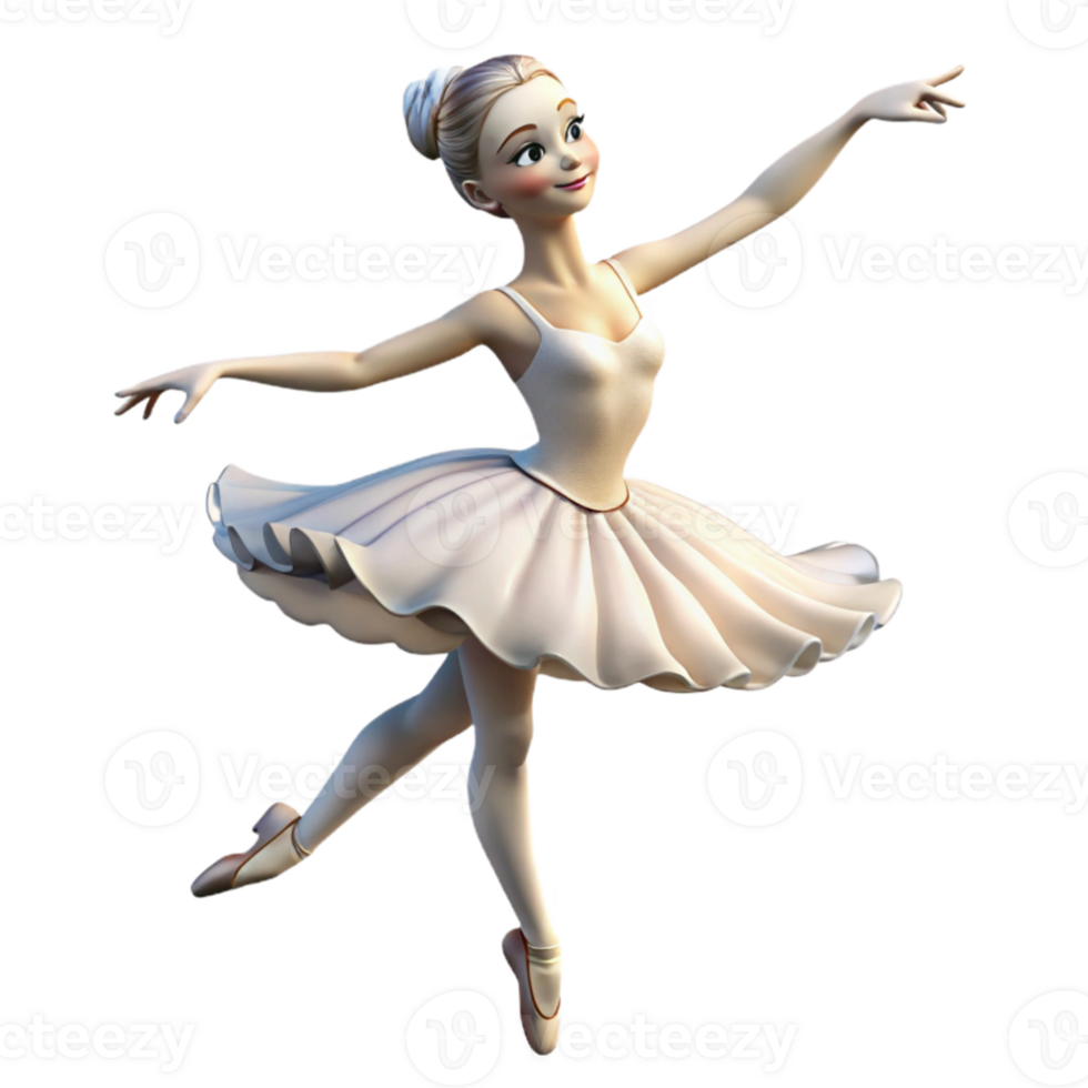 wonderful rustic Portrait of a graceful ballerina mid pirouette, wearing a flowing white tutu, ethereal lighting, impressionistic style authentic png