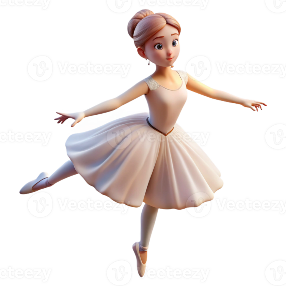 dramatic artistic Portrait of a graceful ballerina with flowing white tulle, poised on pointe, and a serene expression. Soft, diffused lighting. Degas style premium png