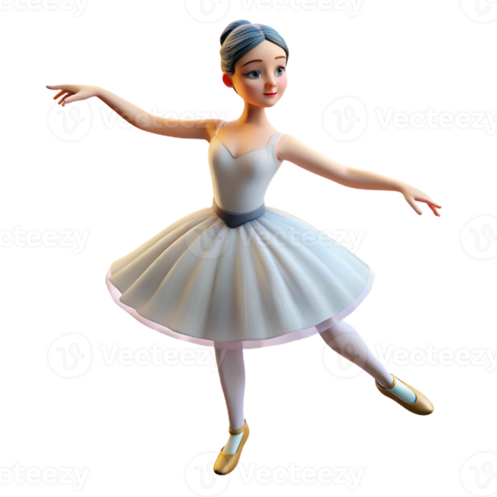 magnificent vintage Portrait of a graceful ballerina with flowing white tulle, poised on pointe, and a serene expression. Soft, diffused lighting. Degas style premium png