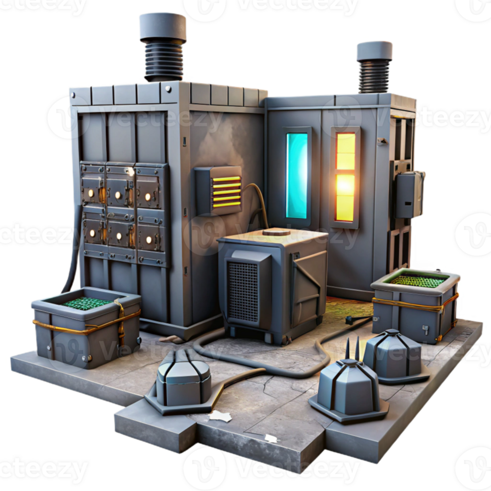 extraordinary vintage An abandoned server room filled with dusty equipment, dim emergency lighting, post apocalyptic style original png