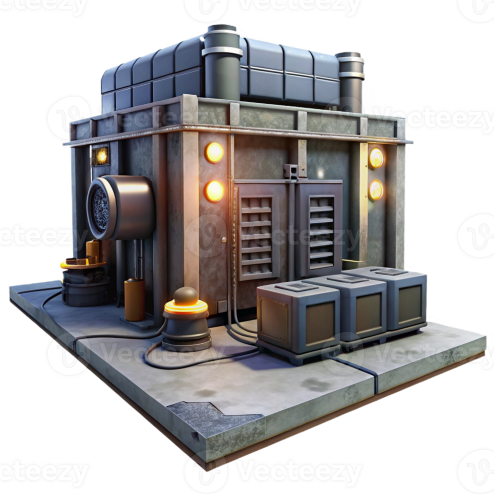 beautiful rustic An abandoned server room filled with dusty equipment, dim emergency lighting, post apocalyptic style genuine png