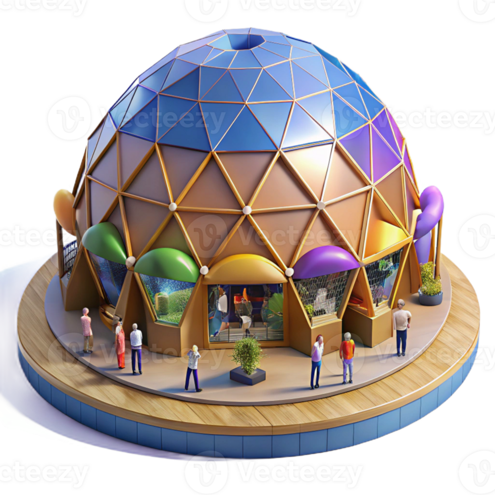 magnificent rustic A bustling marketplace within a giant geodesic dome, vibrant colors, warm lighting, futuristic, crowded scene exclusive png