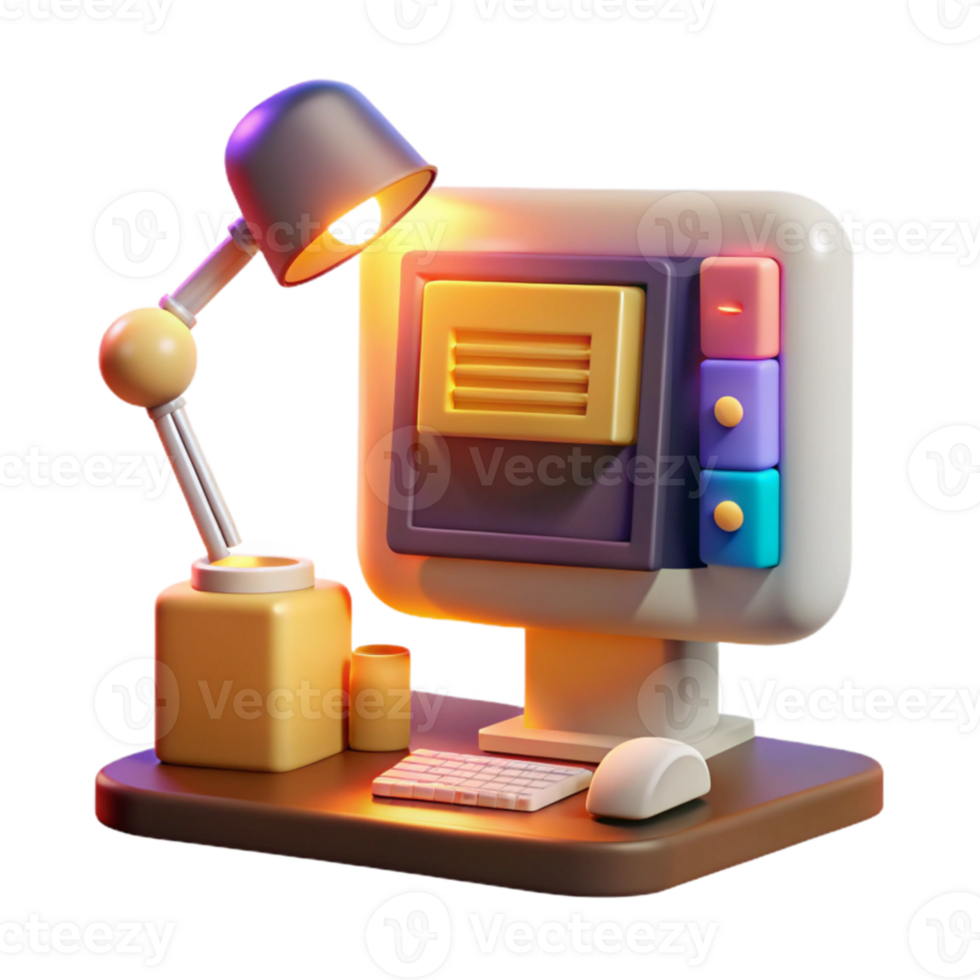dramatic traditional A vintage computer monitor displaying complex code, surrounded by scattered floppy disks and punch cards, illuminated by the warm glow of a desk lamp.... png