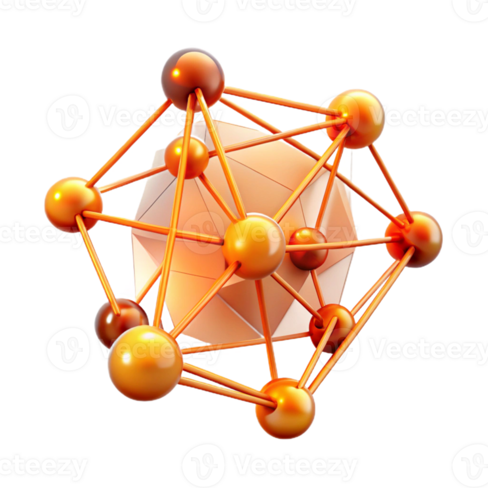 extraordinary minimalist A network of interconnected nodes and lines, pulsating with energy, glowing with a warm orange light. Abstract, data visualization style authentic png