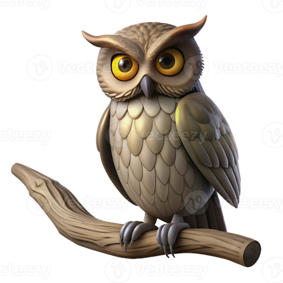 stunning creative A wise old owl perched on a gnarled branch, its eyes glowing in the moonlight, rendered in a detailed, realistic pencil sketch style original png