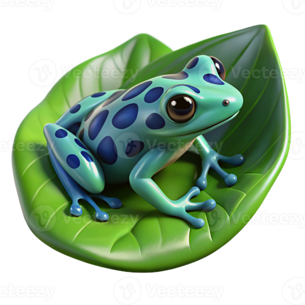 dramatic rustic A tiny, intricately patterned poison dart frog sitting on a large, glossy leaf, lit by a bright, tropical sunlight, rendered in a hyperrealistic style high resolution png