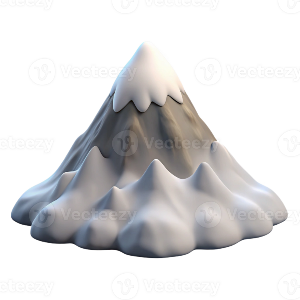 elegant rustic A snow covered mountain peak, piercing through a layer of clouds, crisp and sharp, photographic style authentic png