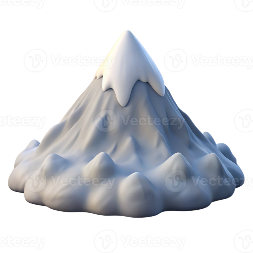 beautiful traditional A snow covered mountain peak, piercing through a layer of clouds, crisp and sharp, photographic style premium png