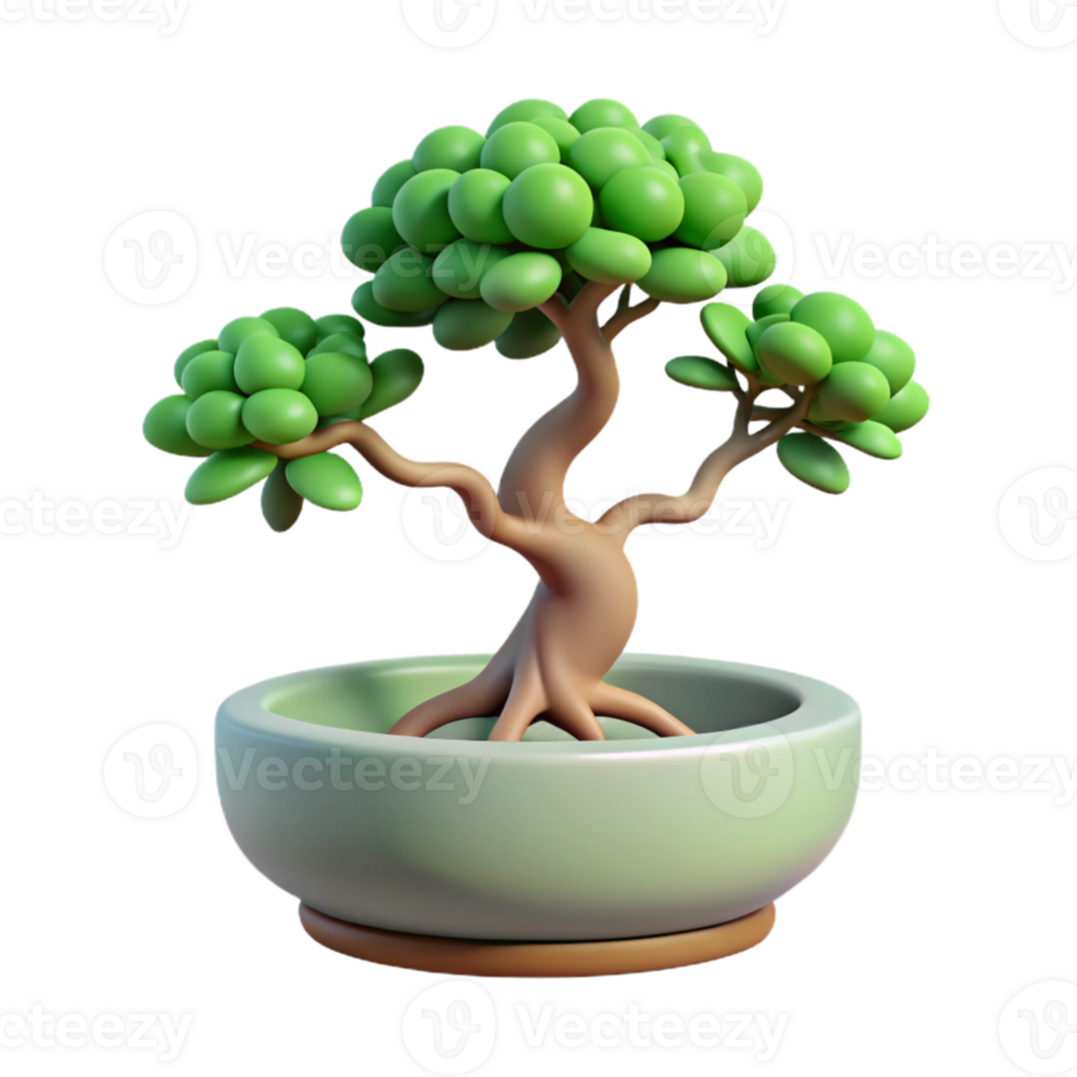 beautiful contemporary A bonsai tree in a ceramic pot, intricate details, minimalist style, soft lighting premium png
