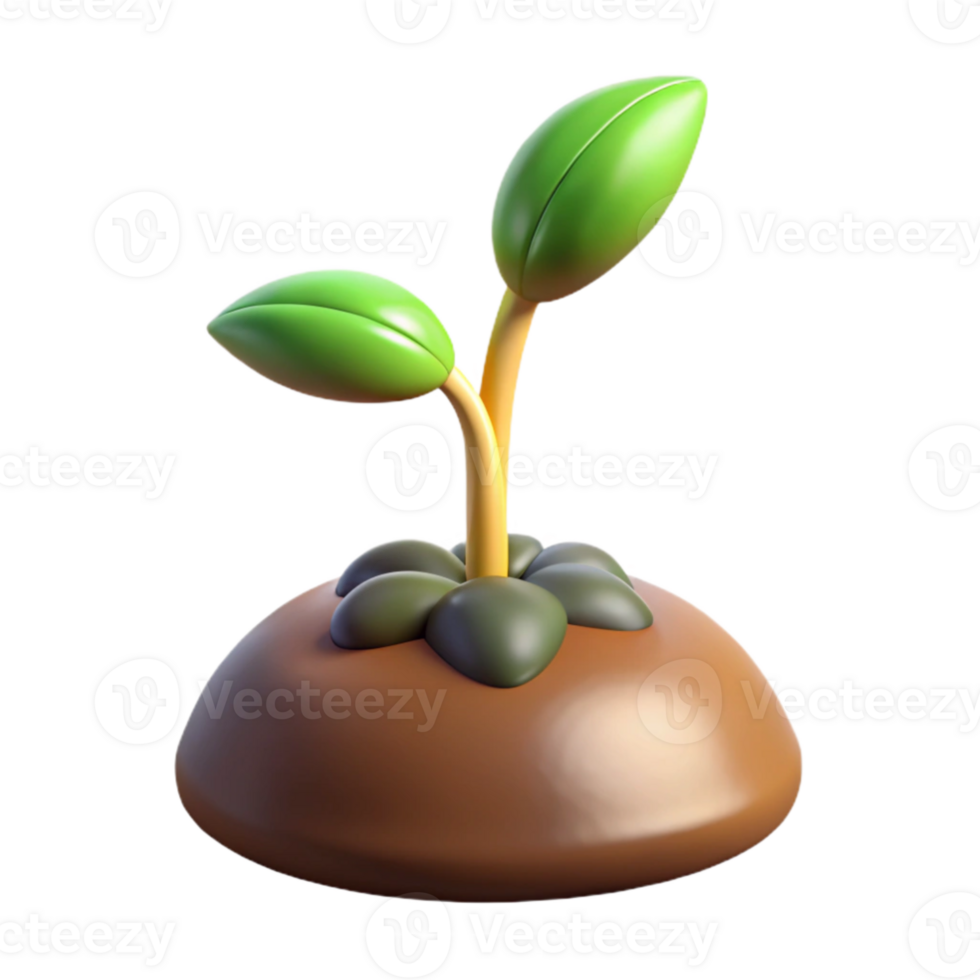 serene abstract A sprouting seed pushing through the soil, reaching towards the light, time lapse photography style high quality png