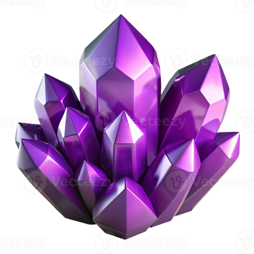 elegant vintage A cluster of amethyst crystals, sparkling and multifaceted, dark background, gemstone photography style genuine png