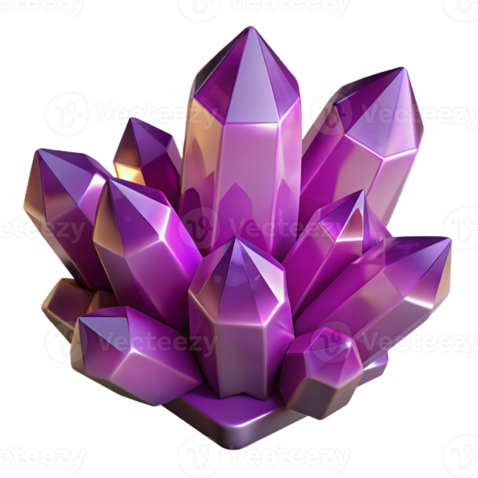 impressive rustic A cluster of amethyst crystals, sparkling and multifaceted, dark background, gemstone photography style exclusive png