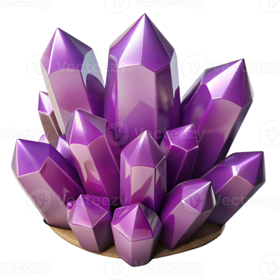 impressive artistic A cluster of amethyst crystals, sparkling and multifaceted, dark background, gemstone photography style professional png