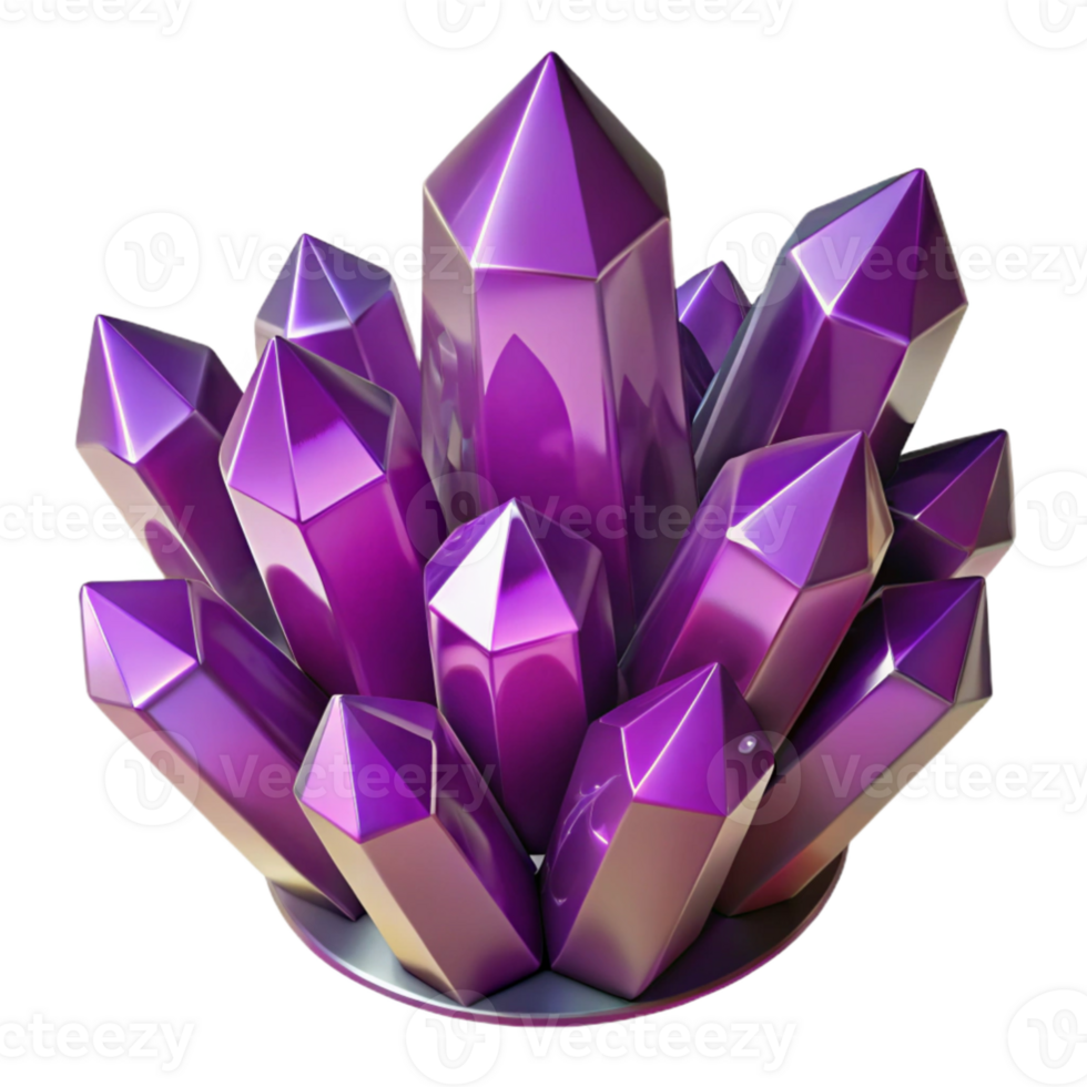 wonderful traditional A cluster of amethyst crystals, sparkling and multifaceted, dark background, gemstone photography style detailed png