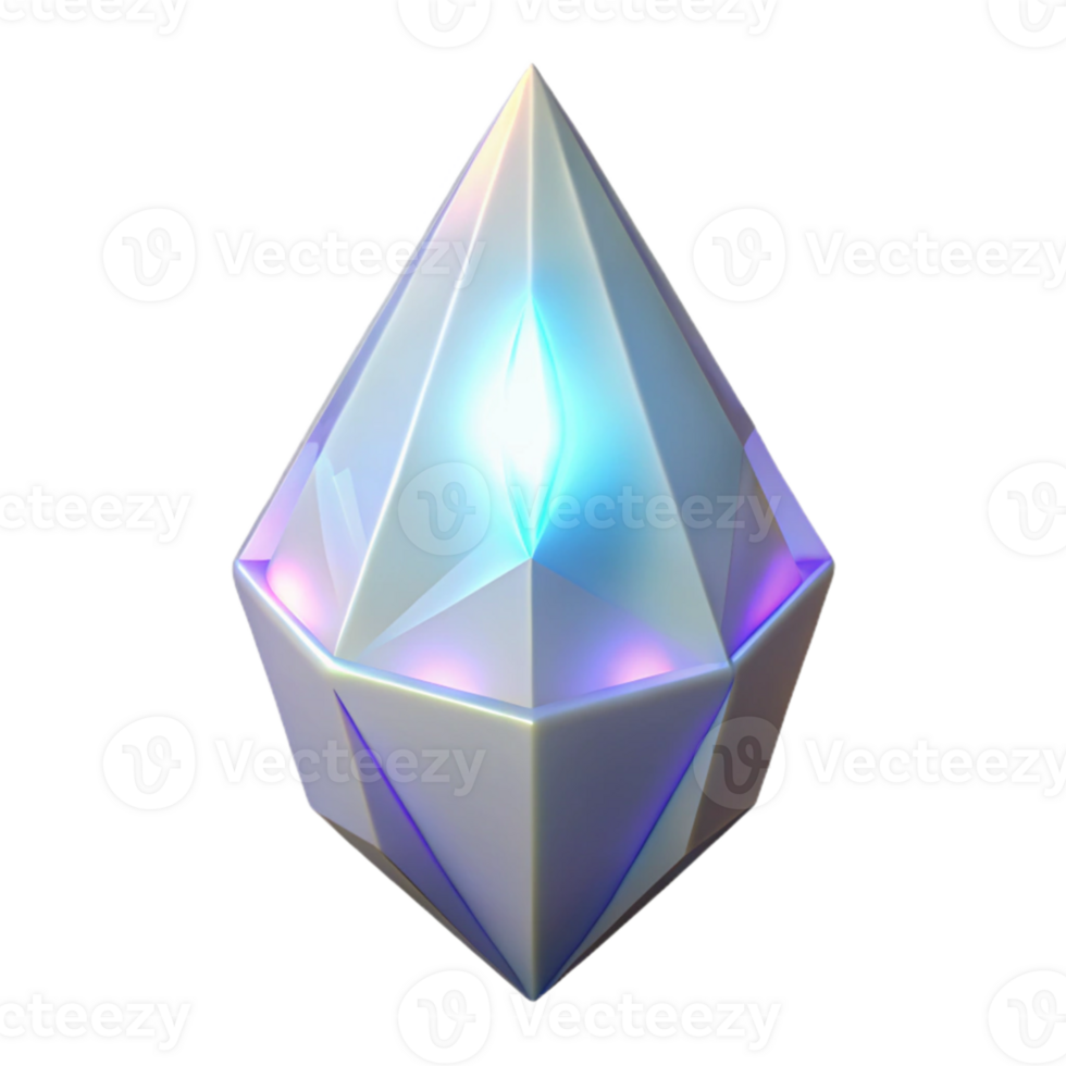 wonderful traditional A single, levitating crystal emitting a soft, white light, fantasy art style genuine png