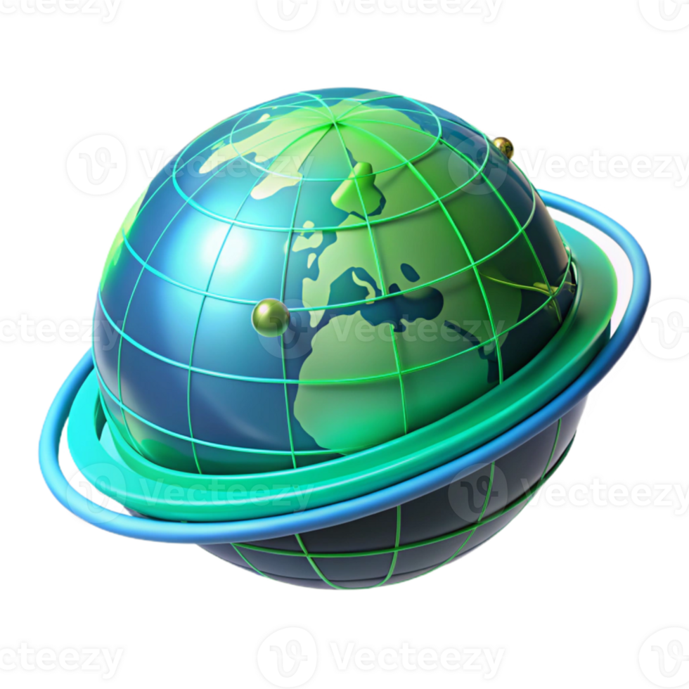 elegant rustic A holographic projection of Earth, rotating slowly, lines of data streaming across its surface, cool blue and green lighting, futuristic style high resolution png