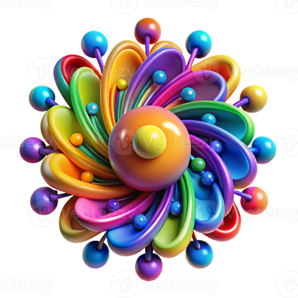 wonderful vintage A quantum computer processing data, visualized as swirling particles and energy fields, vibrant rainbow colours, abstract art style high quality png
