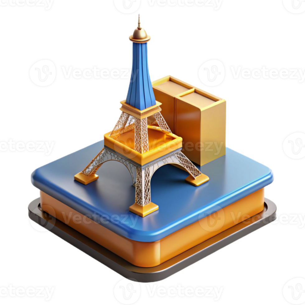 beautiful rustic A 3D printer creating a miniature replica of the Eiffel Tower, layer by layer, bright studio lighting, time lapse photography style professional png
