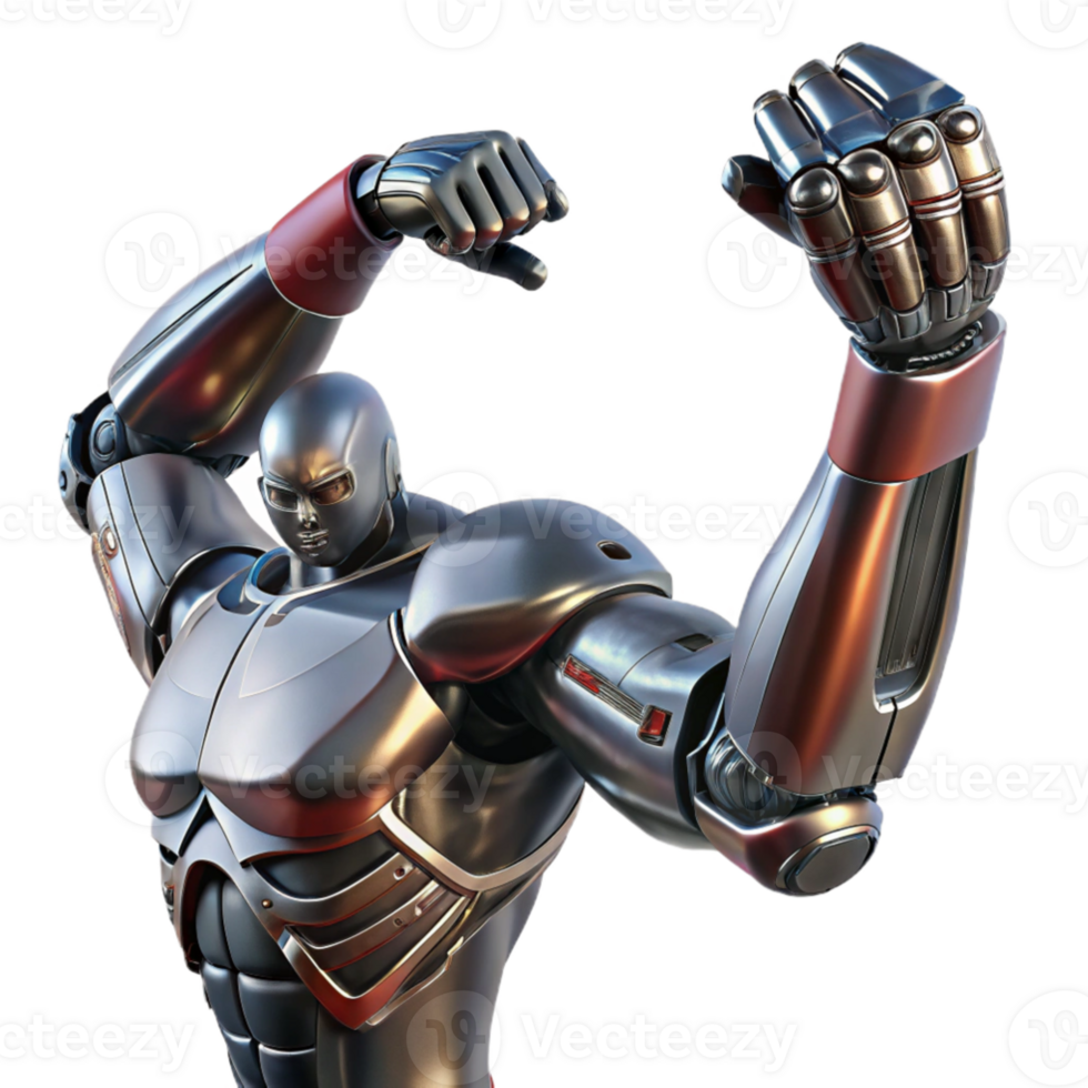wonderful abstract A biomechanical prosthetic arm flexing its fingers, intricate blend of flesh and metal, dramatic chiaroscuro lighting, biopunk style premium png