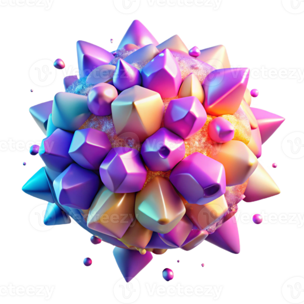 vibrant abstract A chaotic explosion of vibrant, candy colored particles, resembling shattered glass, lit by a soft, diffuse glow, in a vaporwave aesthetic detailed png