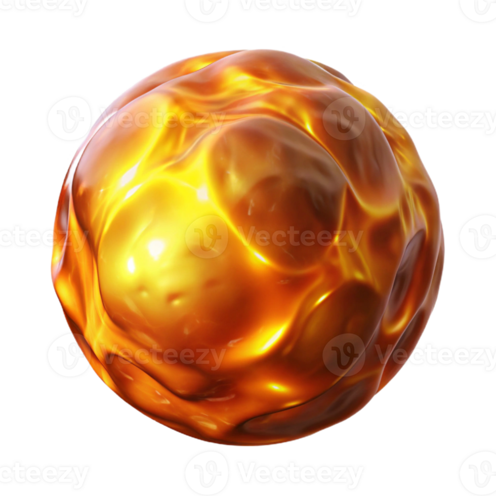 elegant modern A single, pulsating orb of molten gold, emitting waves of intense heat and light, in a cosmic, abstract expressionist style authentic png