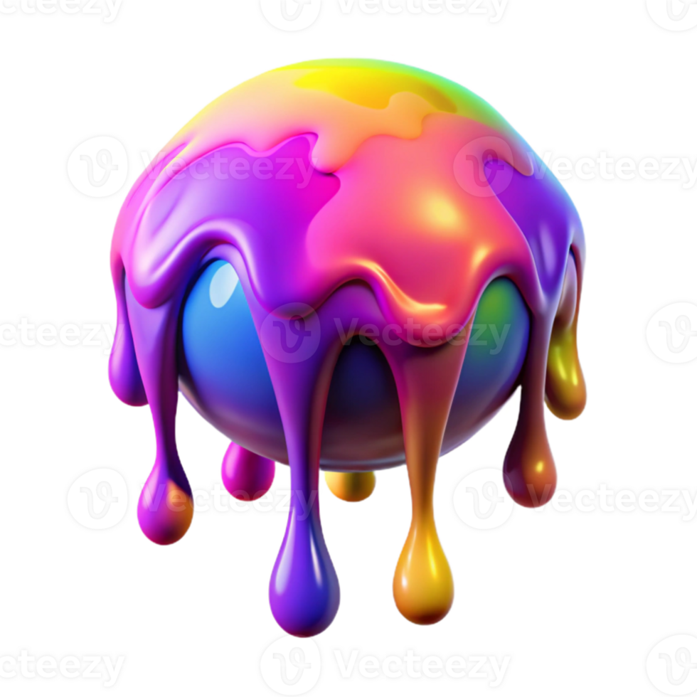impressive abstract An amorphous blob of vibrant, fluorescent paint, dripping and swirling in zero gravity, lit by a blacklight, in a psychedelic style genuine png