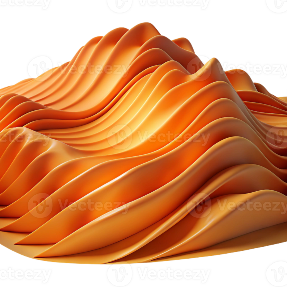 elegant abstract A field of undulating, textured lines resembling sand dunes, bathed in warm, orange light, in an abstract landscape style genuine png