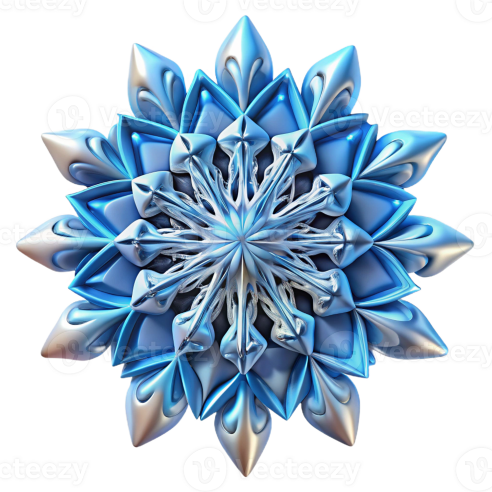 elegant traditional A complex, fractal pattern resembling a frozen snowflake, rendered in icy blues and whites, illuminated by a cold, ethereal light, in a mathematical art style premium png