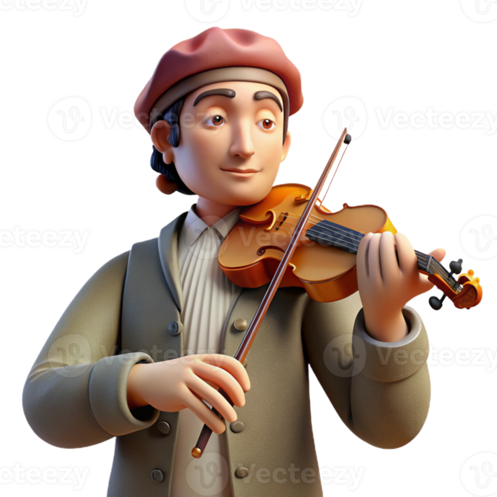 beautiful artistic A pensive musician holding a violin, Rembrandt lighting emphasizing their hands, classical painting style premium png