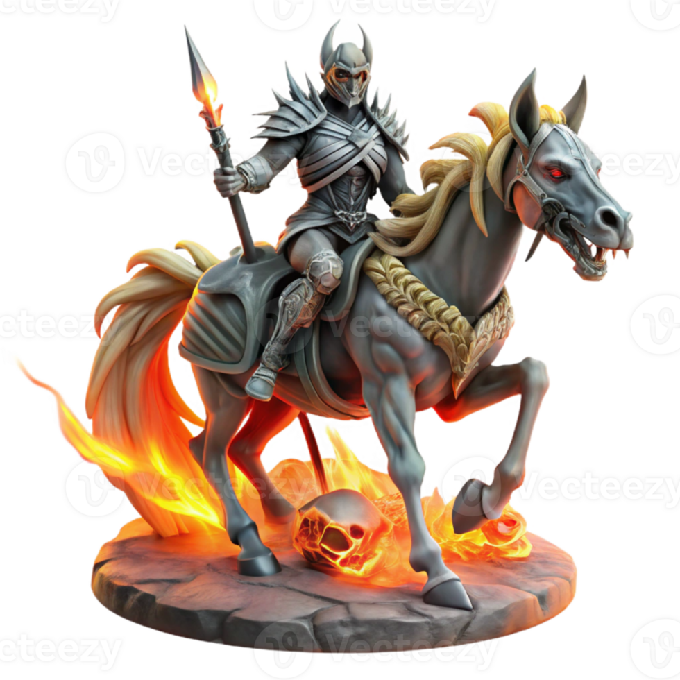 vibrant classic A spectral Valkyrie riding a skeletal steed across a fiery battlefield, illustrated in the style of Frank Frazetta, dramatic chiaroscuro lighting, high resolution png