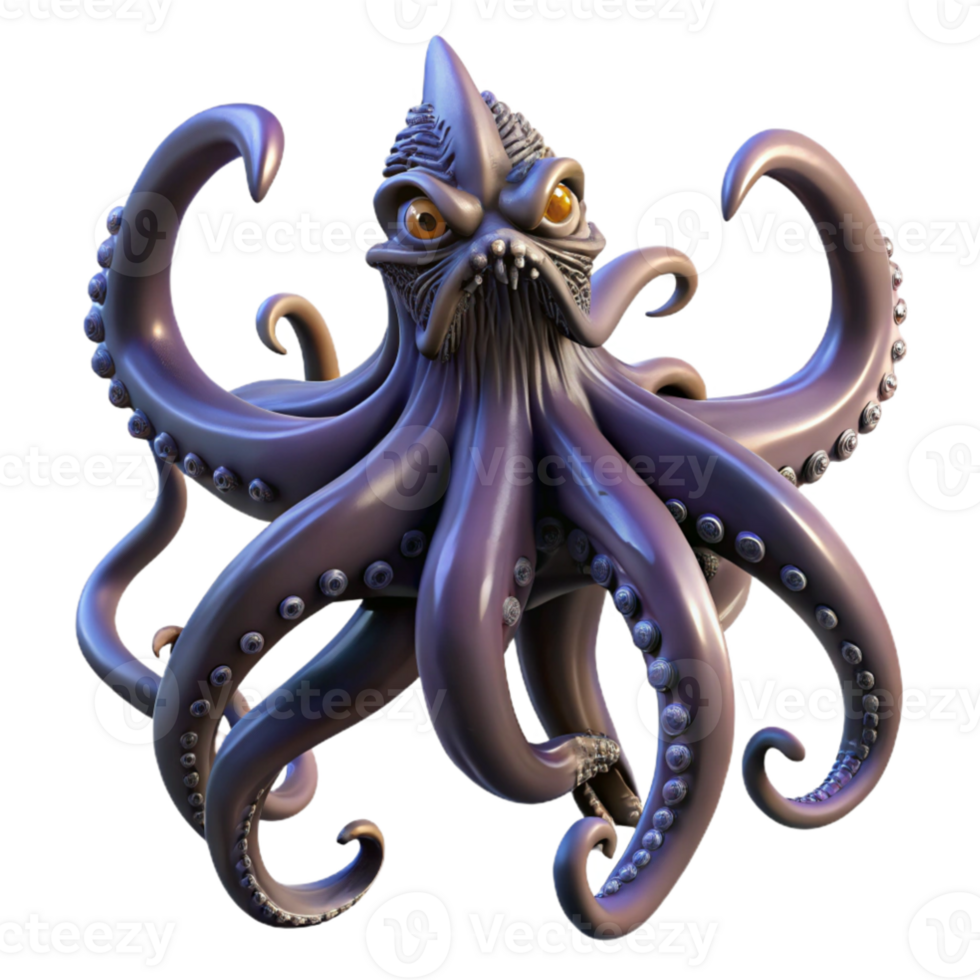 stunning vintage A majestic kraken rising from the depths, tentacles reaching towards the sky, dramatic lighting, H.P. Lovecraft inspired, high resolution png