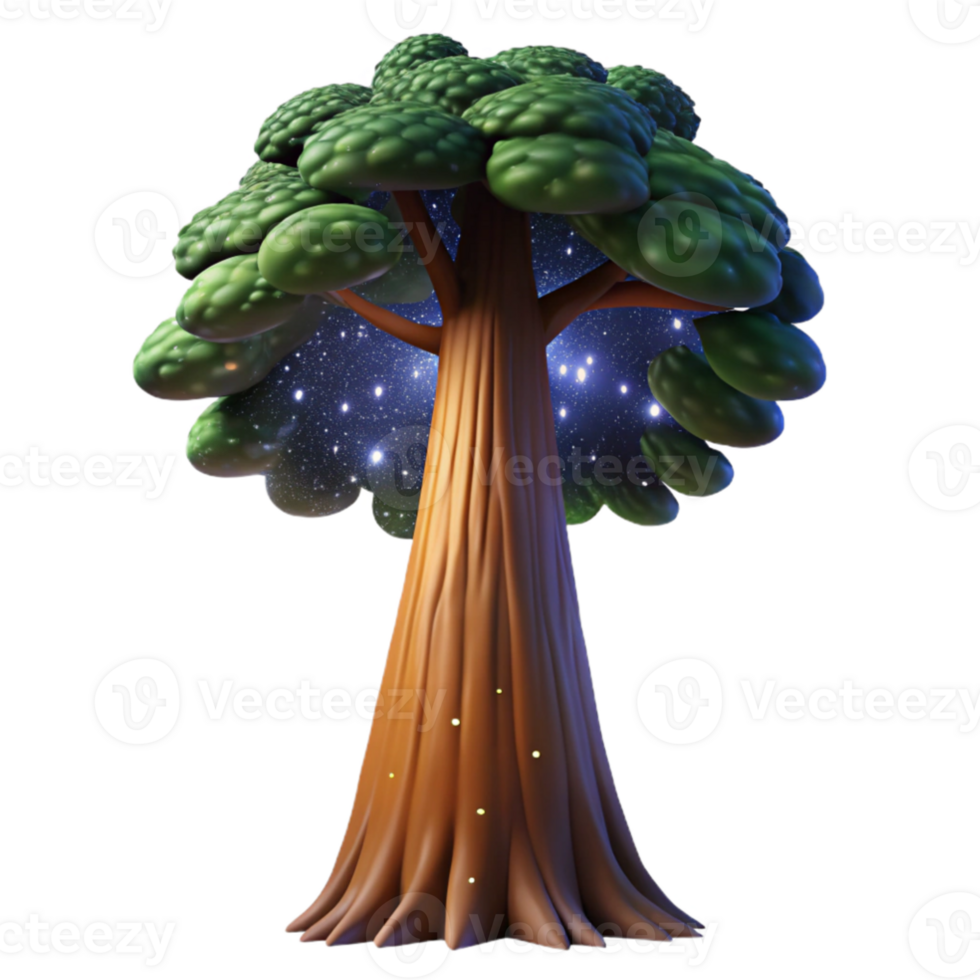 extraordinary contemporary A giant sequoia tree reaching towards a starry night sky, low angle shot, epic scale, dark and moody authentic png