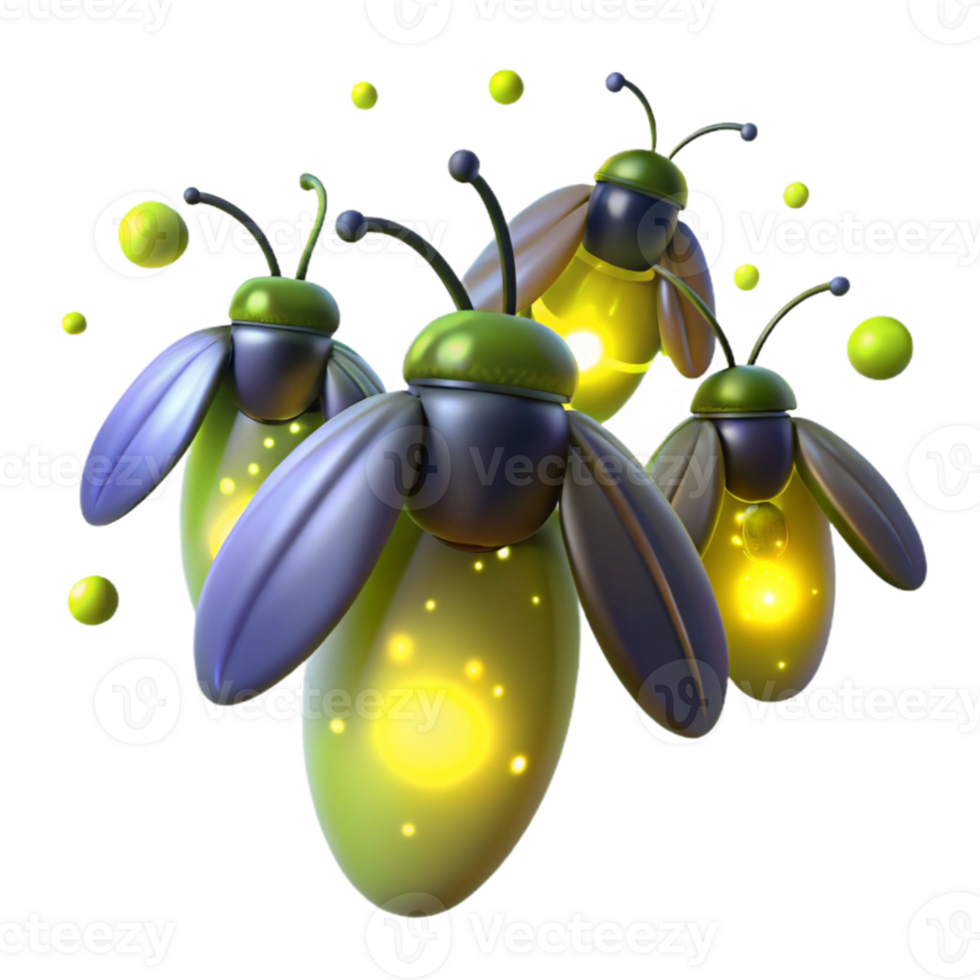 beautiful artistic A group of fireflies illuminating a dark forest, magical, bioluminescent, long exposure, dreamlike 4K png