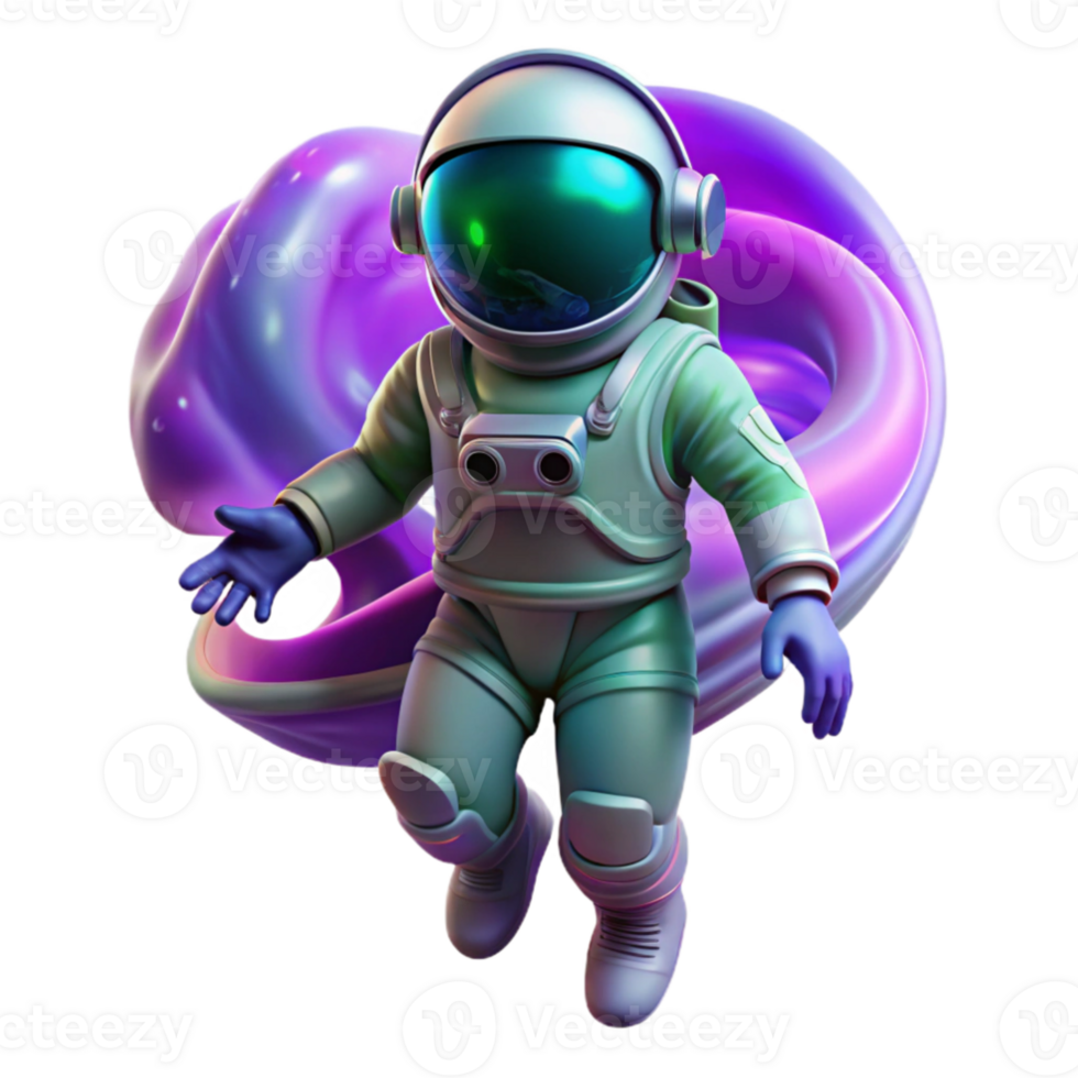 vibrant minimalist A lone astronaut, clad in a bioluminescent spacesuit, floats in the inky blackness of space, a swirling nebula of vibrant purples and greens reflecting in their visor.... png