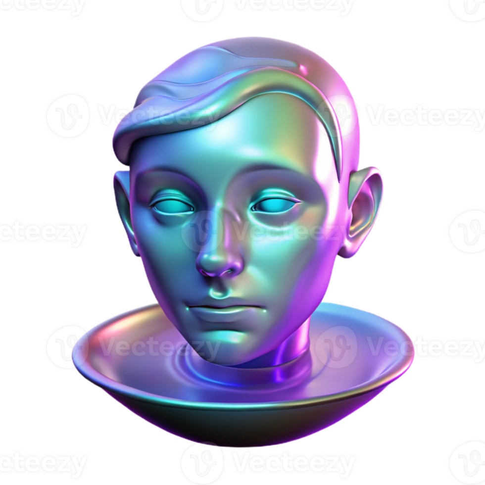 vibrant traditional A holographic projection of a human face glitching and distorting, floating in a dark void. Cool, flickering lighting. Abstract style exclusive png