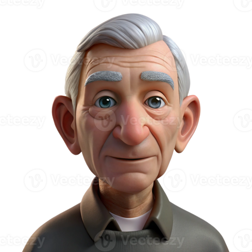 beautiful abstract Portrait of an elderly man with deep wrinkles, a weathered face, and a wise, gentle gaze, Rembrandt lighting, hyperrealistic style professional png