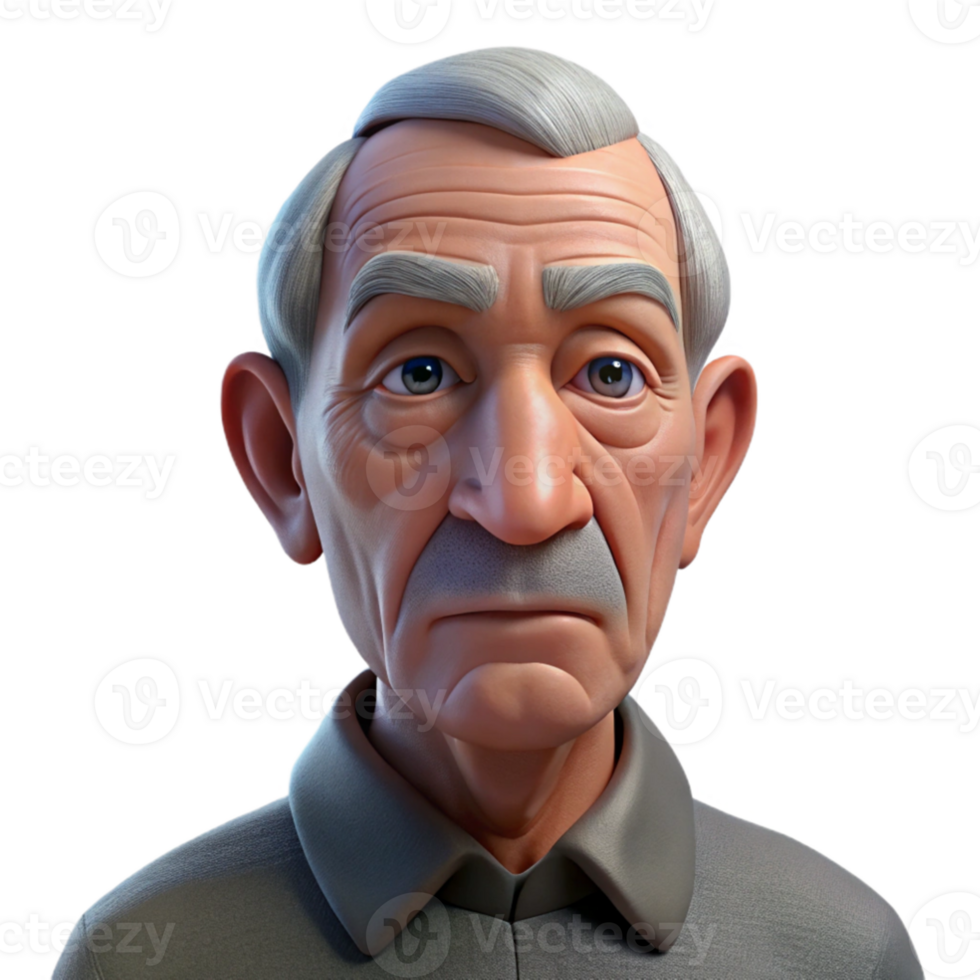 magnificent traditional Portrait of an elderly man with deep wrinkles, a weathered face, and a wise, gentle gaze, Rembrandt lighting, hyperrealistic style premium png