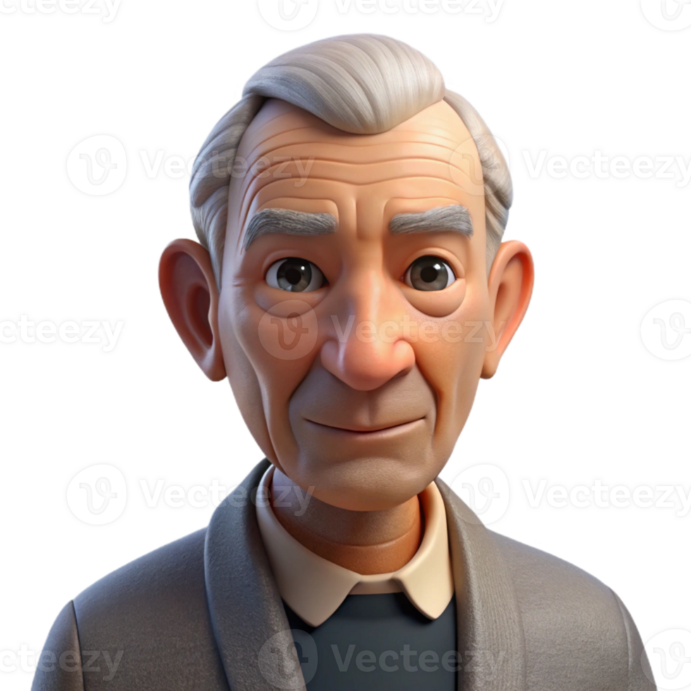 elegant artistic Portrait of an elderly man with deep wrinkles, a weathered face, and a wise, gentle gaze, Rembrandt lighting, hyperrealistic style authentic png
