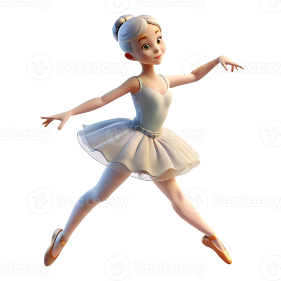 wonderful traditional Portrait of a graceful ballerina in a flowing tutu, mid leap, with a focused expression, soft lighting, impressionistic style genuine png